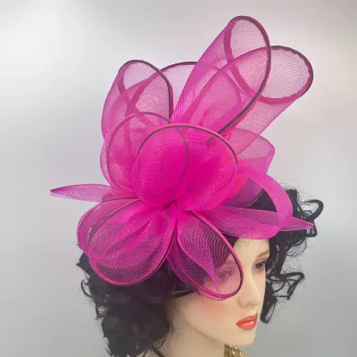 Fuchsia Mesh Large Fascinator Clip Top Piece