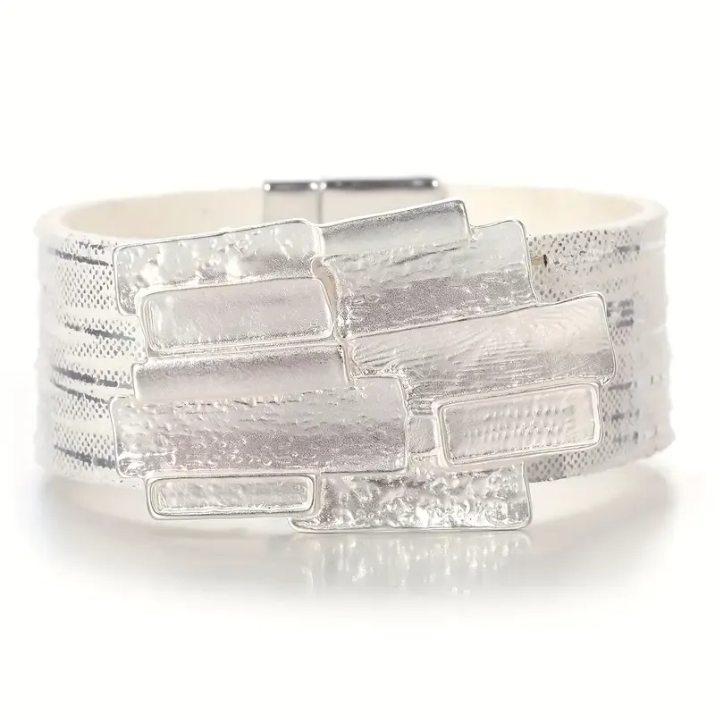 Geometric Square Wrap Leather Magnetic Bracelet Geometric Square Wrap Leather Magnetic Bracelet