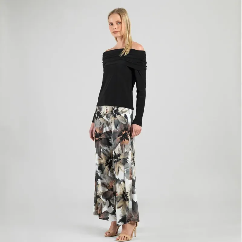 Black Ruched Off-Shoulder Top