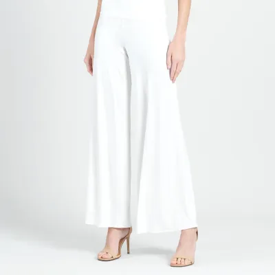 Ivory Crushed Silk Knit Palazzo Pant Ivory Crushed Silk Knit Palazzo Pant