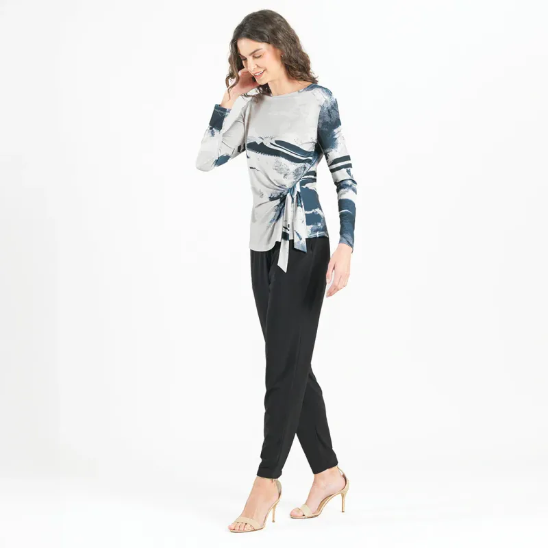 Misty Petals Side Tie Waist Top