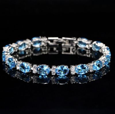 Oval Colored AAA Cubic Zirconia Formal Bracelet Oval Colored AAA Cubic Zirconia Formal Bracelet