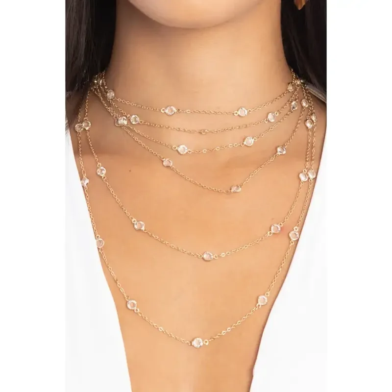 Brass Multi Layer Glass Bead Necklace