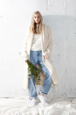 Wide Shawl Collared Cardigan Coat