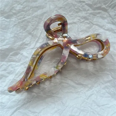 Pink/Purple Bow Knot Acetic Acid Sheets Hair Claw