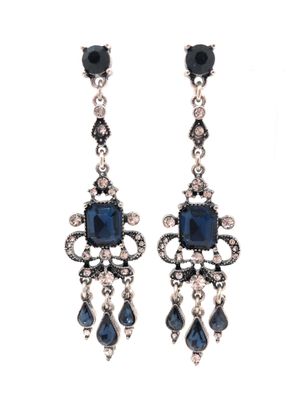 Navy Vintage Emerald Center Gunmetal Crystal Chandeliers