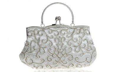 Vintage Scroll Beaded Handbag