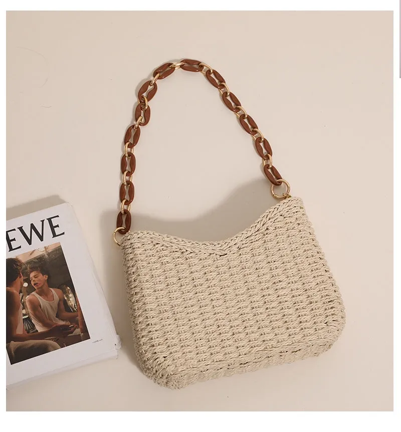 Straw Braided Crossbody Handbag Straw Braided Crossbody Handbag