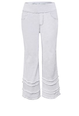 White Pull On Stacked Ankle Pant