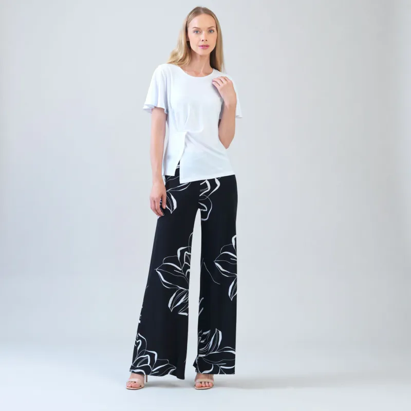 Floral Outline Signature Palazzo Pant