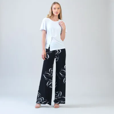 Floral Outline Signature Palazzo Pant