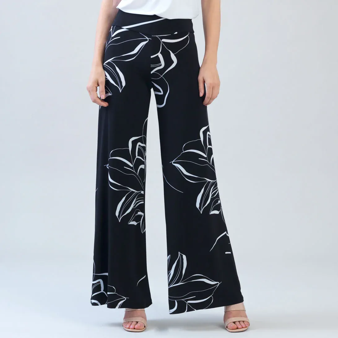 Floral Outline Signature Palazzo Pant