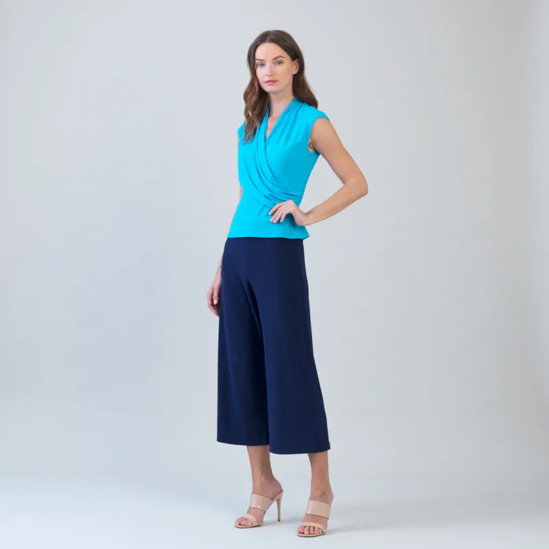 Turquoise Surplice Crossover Top
