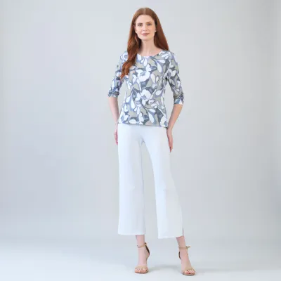 Orchid Veil Scoop Neck Half Sleeve Top