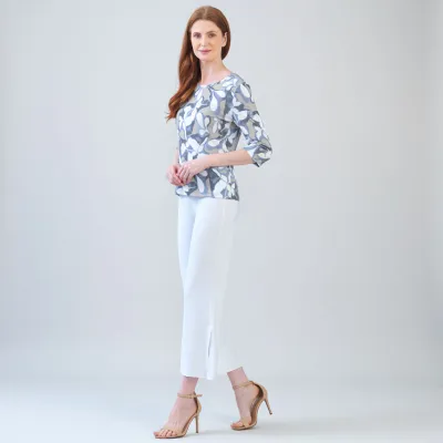 Orchid Veil Scoop Neck Half Sleeve Top