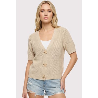 Beige Star Fish Button Down Sweater Cardigan Beige Star Fish Button Down Sweater Cardigan