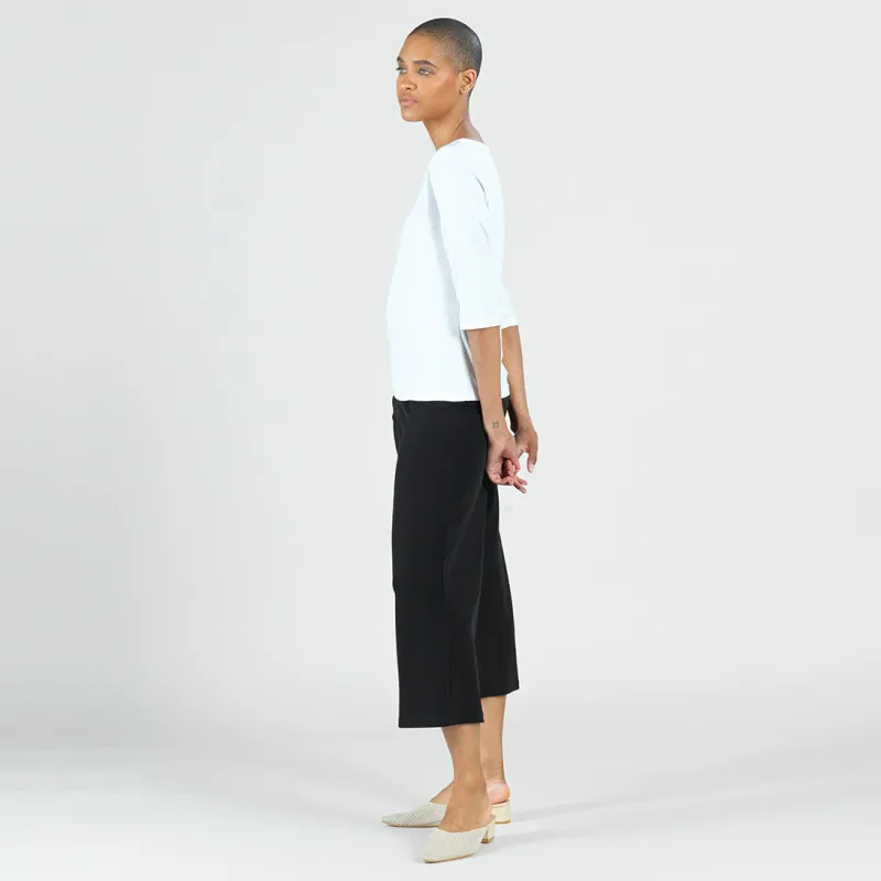 White Scoop Neck Half Sleeve Top
