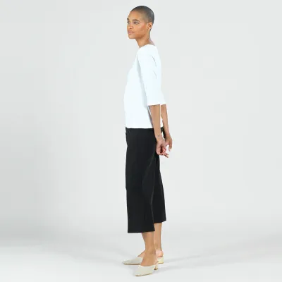White Scoop Neck Half Sleeve Top