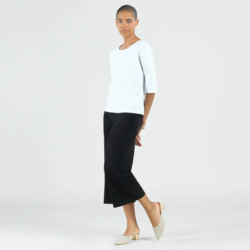 White Scoop Neck Half Sleeve Top