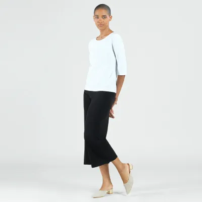 White Scoop Neck Half Sleeve Top