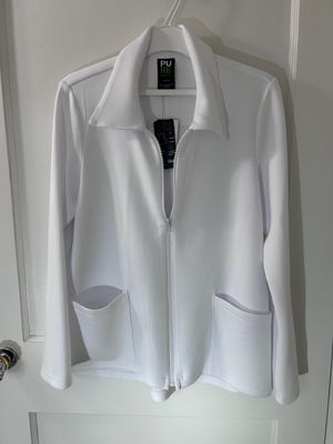 Pure Essence White Zipper Front Modal Jacket