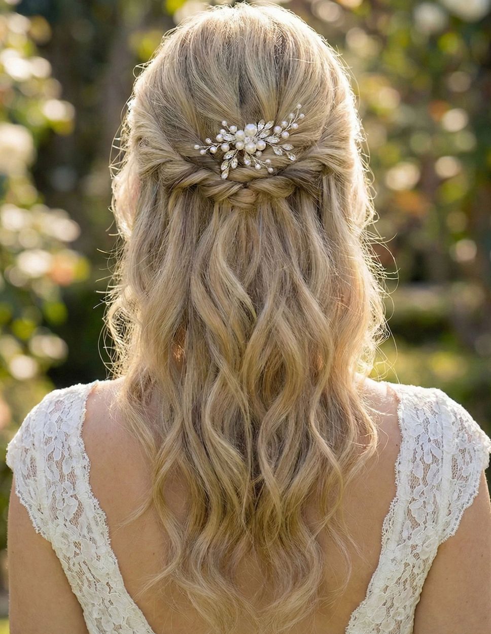 Soft Ivory Pearl/Marquis Botanical Hair Comb