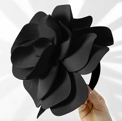 Black Large Floral Fascinator