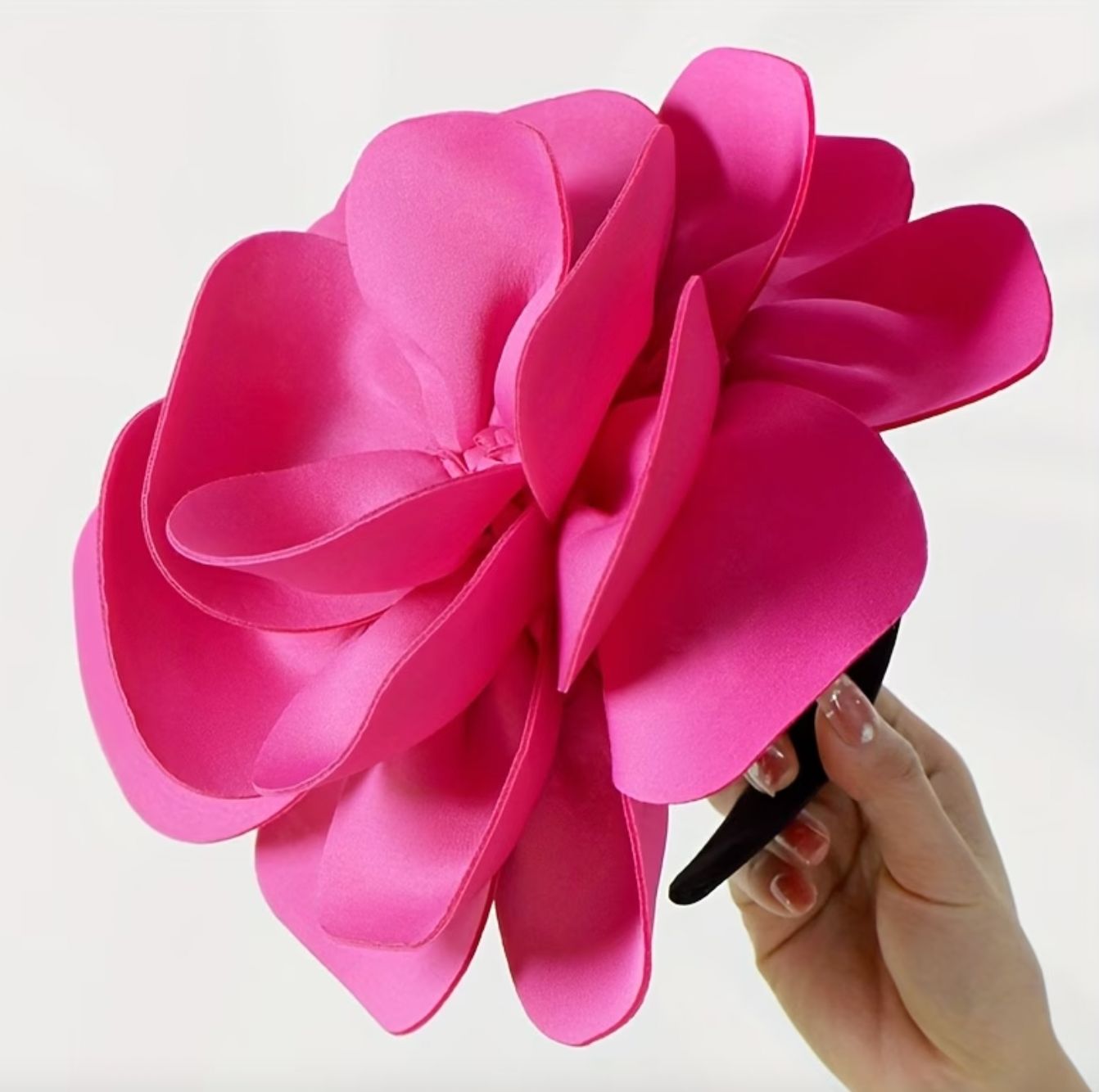 Hot Pink Large Floral Fascinator