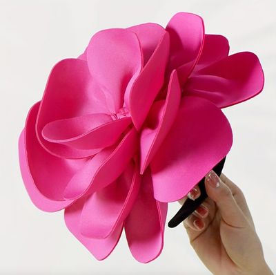 Hot Pink Large Floral Fascinator