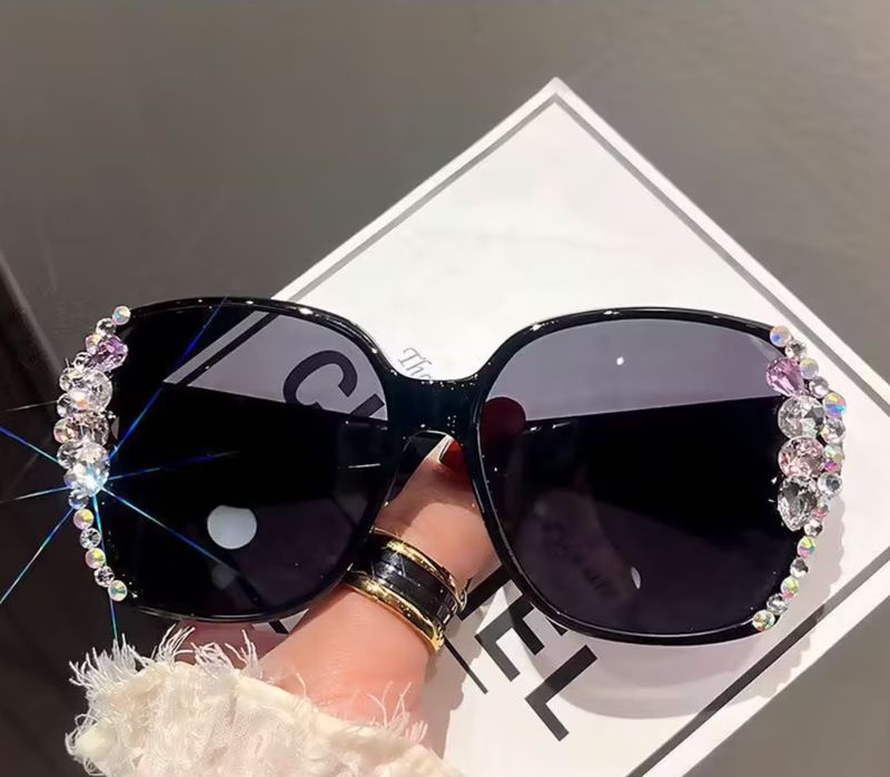 Designer Look Stunning Embellished Sunglasses