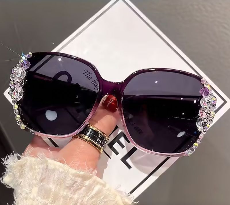 Designer Look Stunning Embellished Sunglasses