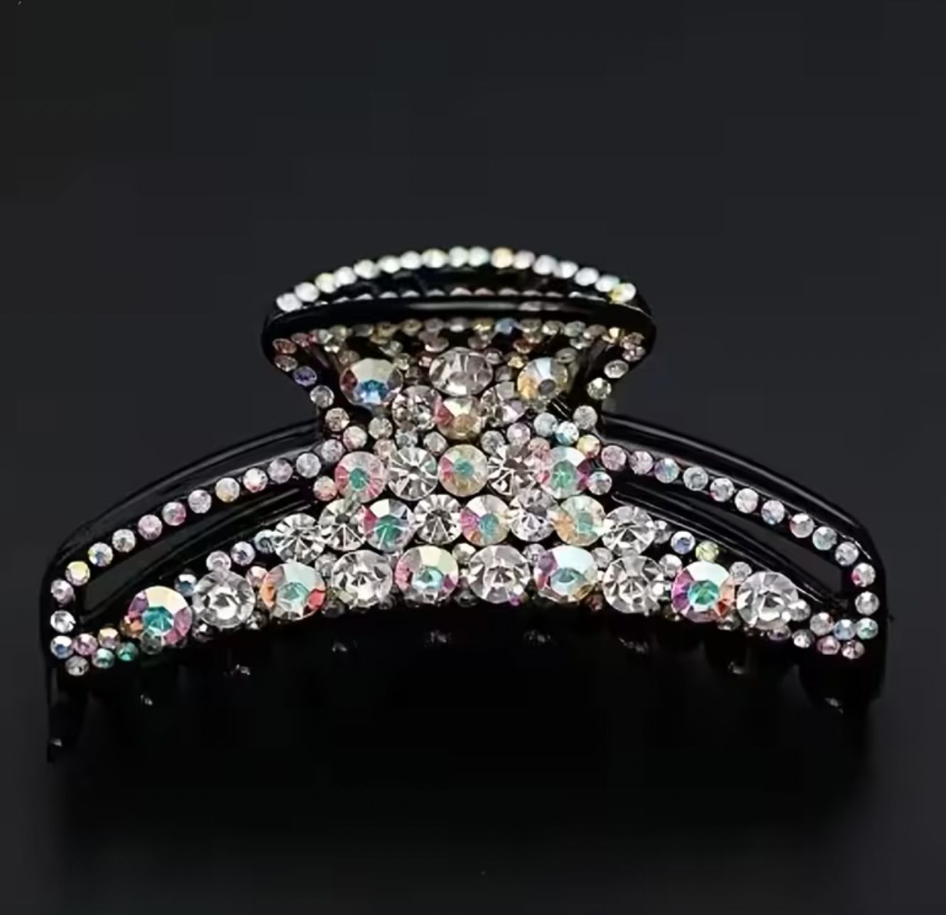 Crystal Embellished Black Hair Claw