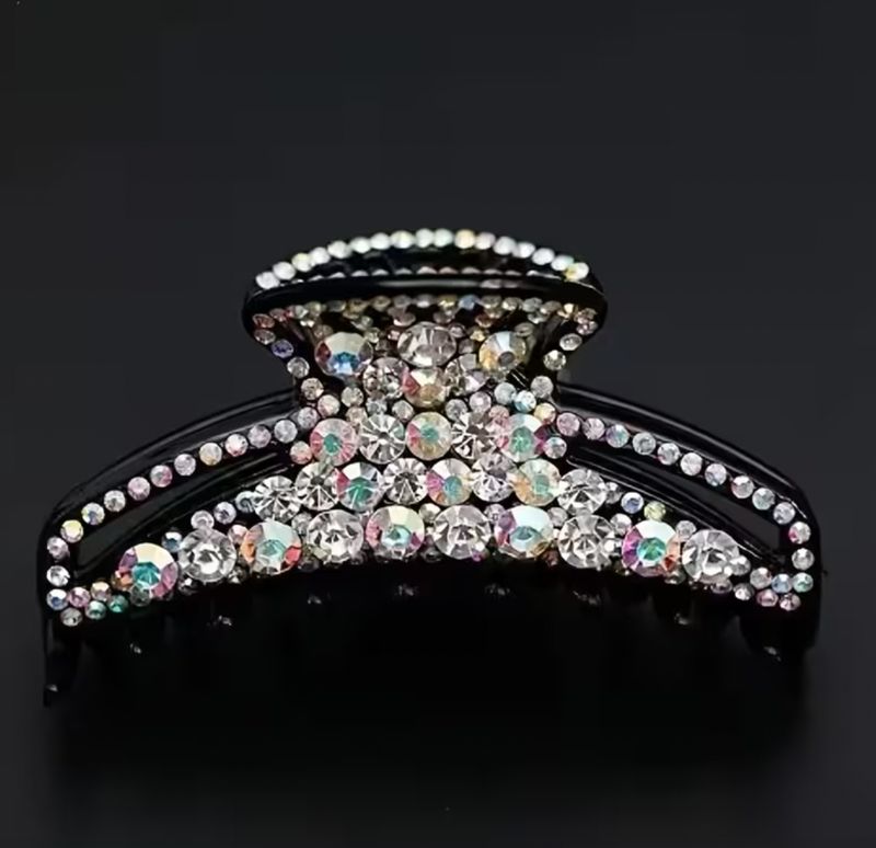 Crystal Embellished Black Hair Claw
