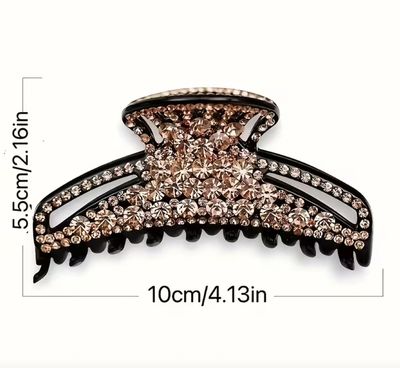 Crystal Embellished Black Hair Claw