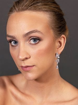 Cubic Zirconia Linear Mosaic Formal Earrings