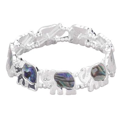 Abalone Elephant Stretch Bracelet
