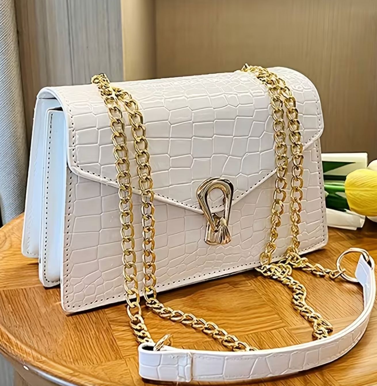 Snake Skin Print Small Crossbody Bag