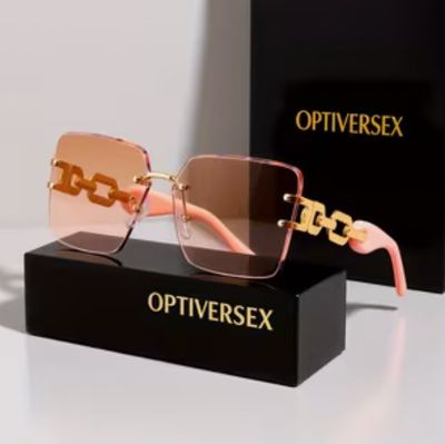 Designer Look Rimless Sunglasses