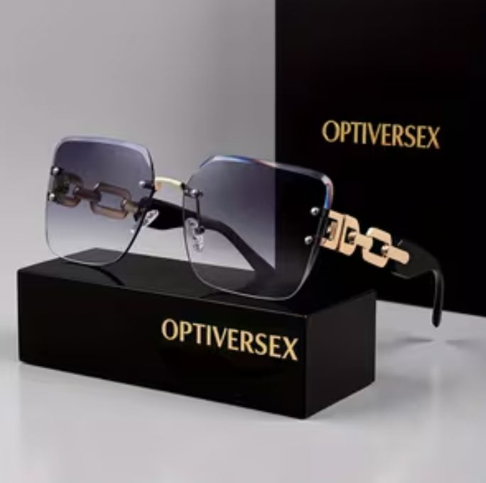 Designer Look Rimless Sunglasses
