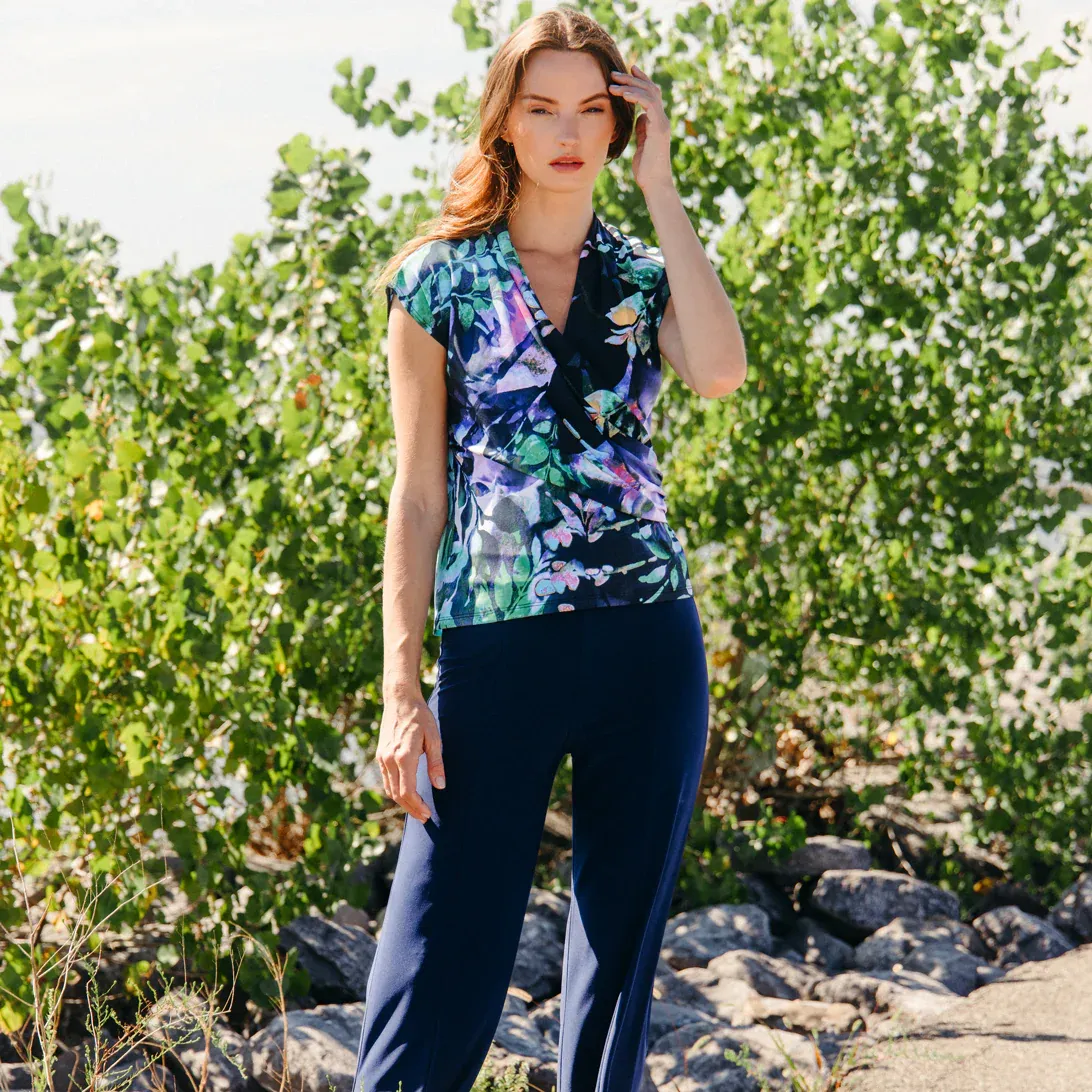 Floral Dream Surplice Crossover Top