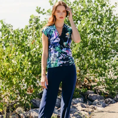 Floral Dream Surplice Crossover Top