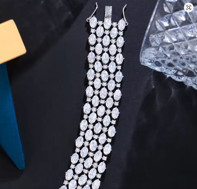5 Row AAA Oval Cubic Zirconia Formal Bracelet