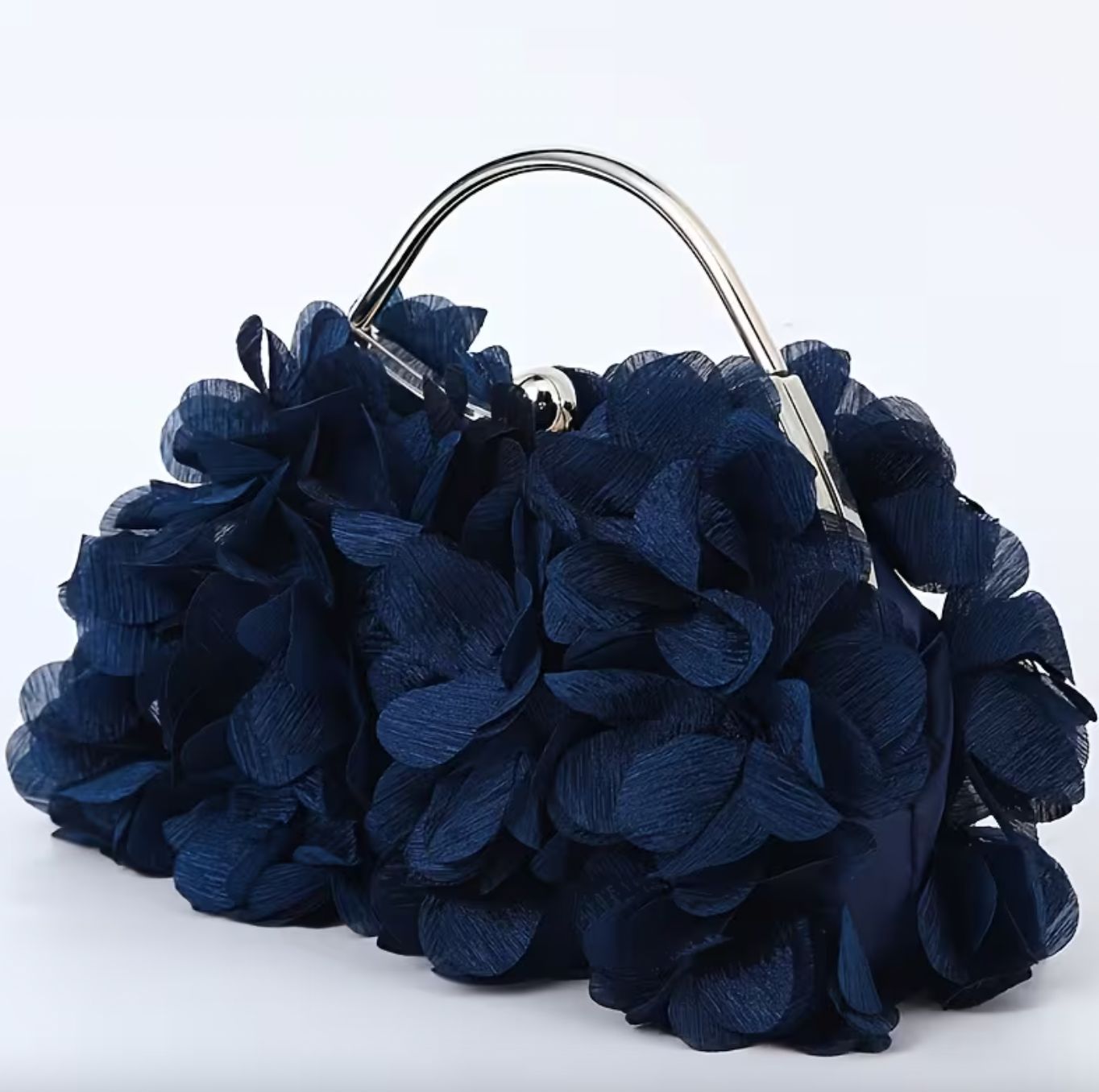 Navy Flutter Ball Clasp Evening Bag