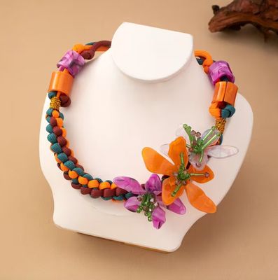 Unique Hand-Woven Irregular Floral Choker Necklace