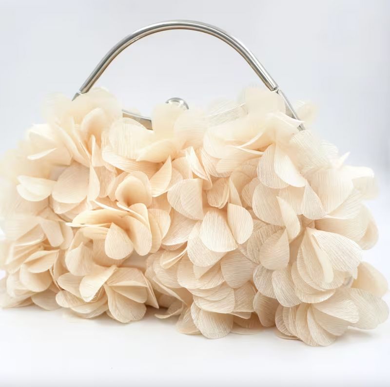 Ivory/Beige FlutterBall Clasp Evening Bag Ivory/Beige FlutterBall Clasp Evening Bag
