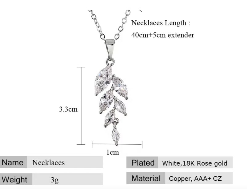 Gold Platted Staggered AAA CZ Marquis Pendant Necklace