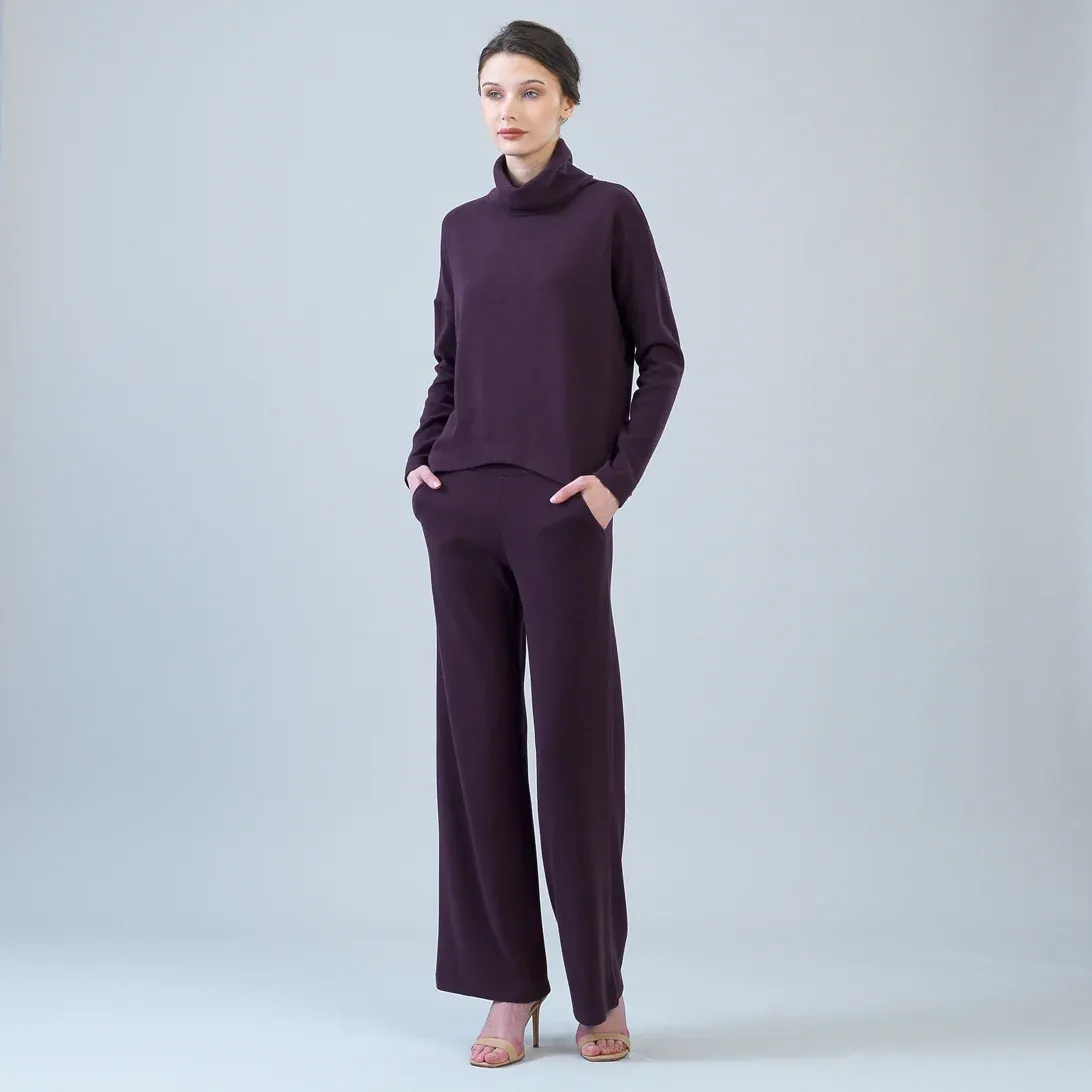 Eggplant Lounge Knit Tipped Hem Sweater