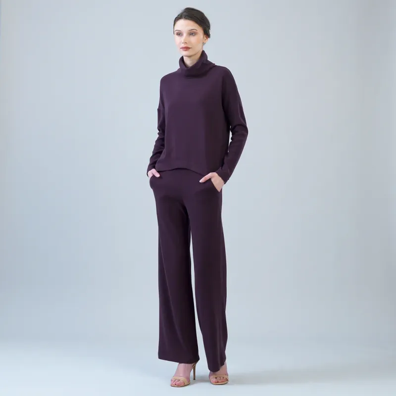 Eggplant Lounge Knit Tipped Hem Sweater