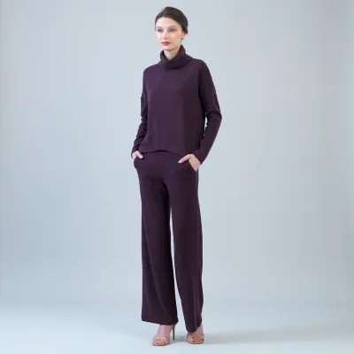 Eggplant Lounge Knit Tipped Hem Sweater Eggplant Lounge Knit Tipped Hem Sweater