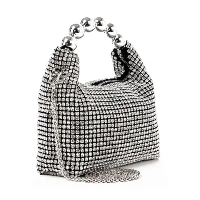 Beaded Rhinestone Bling Petite Hobo handbag